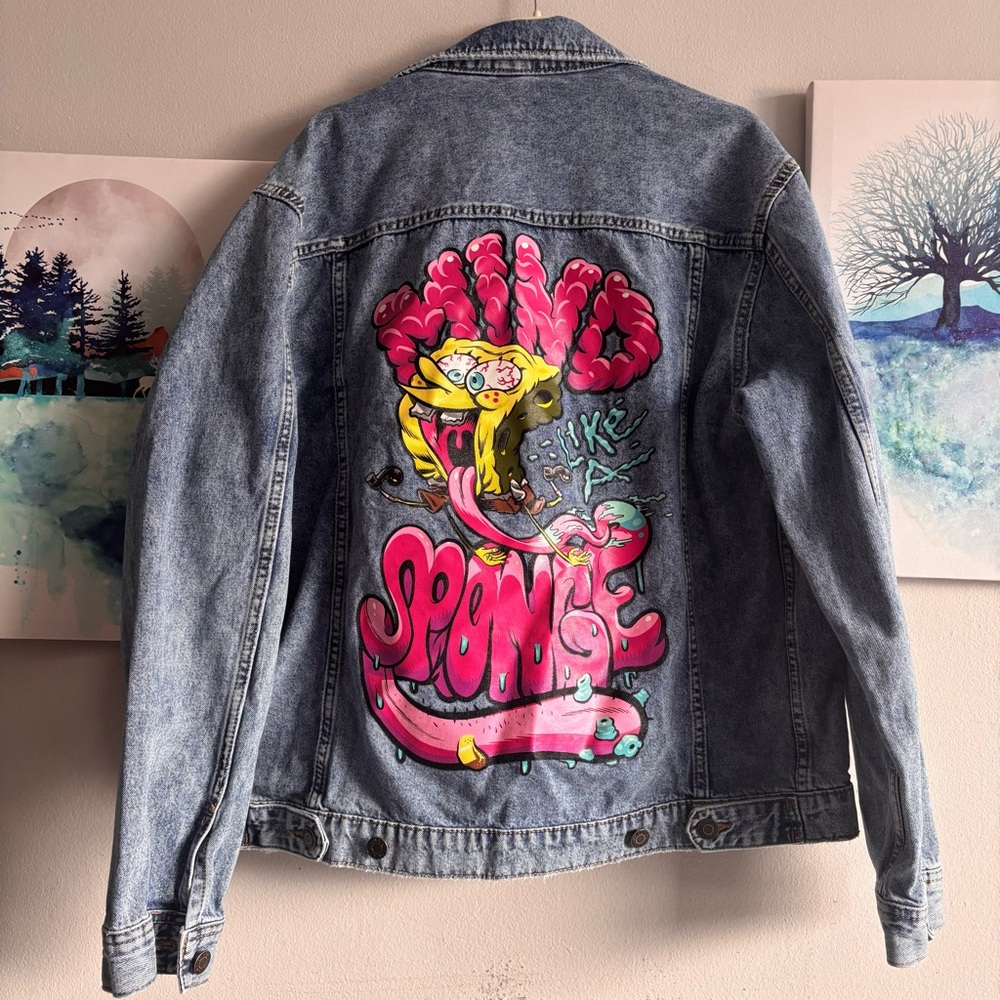 H&M Rare SpongeBob Denim Jacket- Medium